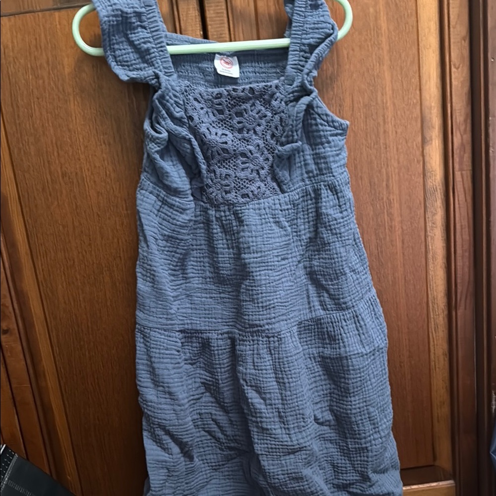 Blue Sleeveless Kids Dress